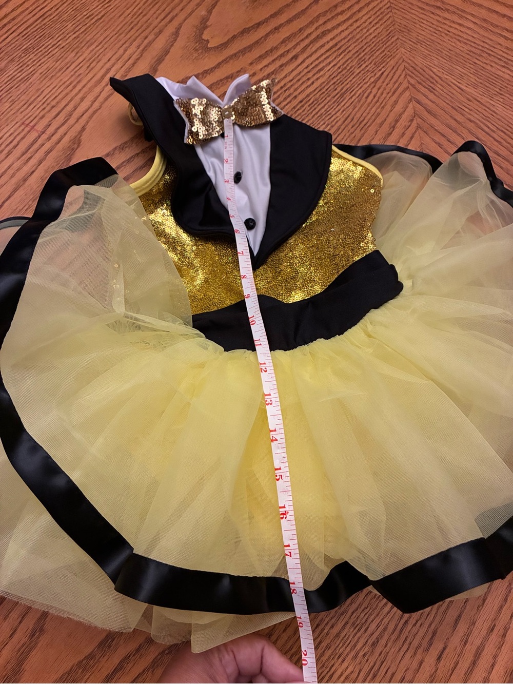 Gold & Yellow Sequin Tuxedo Tutu Dance Dress - Kids Costume A Wish Come True - Picture 5 of 10